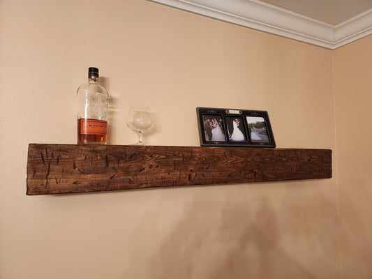 Rustic Floating Shelf / Box Mantel 6'' W x 6'' D x 48'' L